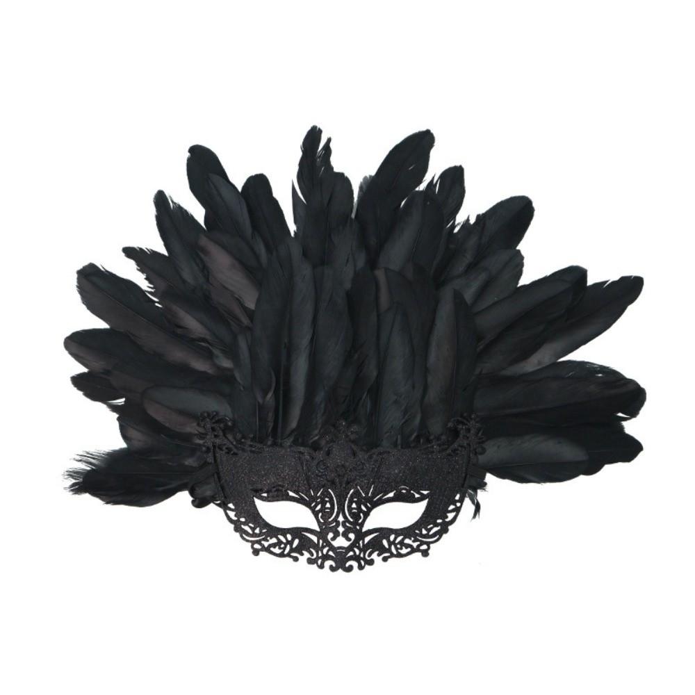 Hyperbole Carnival Masquerade Mask Novelty Party Eye Mask Creativity Feather Lily Half-face Masks чёрный