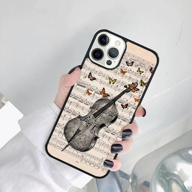 Music Violin dance piano papaer Phone Case For iPhone 17 Air 15 16 14 11 12 13 Pro MAX Plus