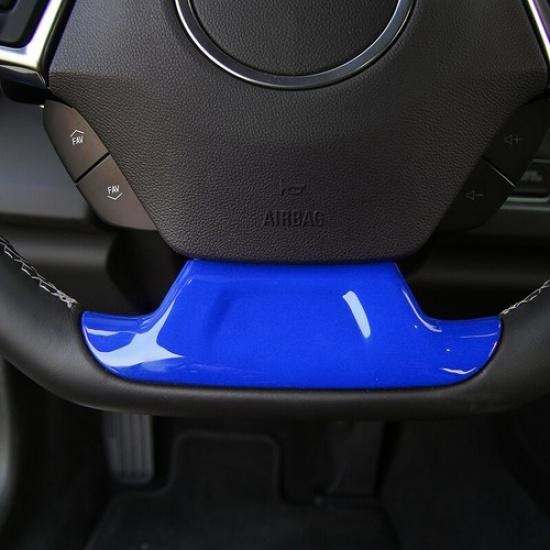 Interior Steering Wheel Bottom Cover Trim Decor For Chevrolet Camaro 2017+ Blue