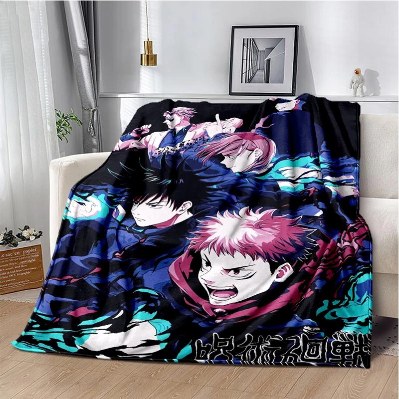Cartoon Anime Jujutsu Kaisen Throws Blanket Kid Super Soft Blankt for Travel Couch Sofa Picnic Bed Flannel Blanket Birthday Gift