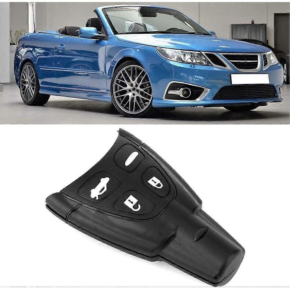 Car Key Case, Black 4 Buttons Remote Key Fob Cover Car Key Shell Protector Replacement for Saab 93 95