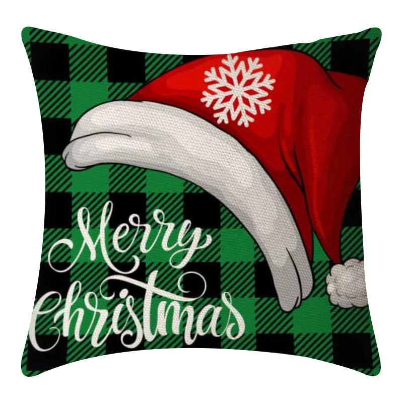 Christmas Throw Pillowcase Home Nordic Holiday Decoration Linen Super Soft Short Plush Sofa Pillowcase