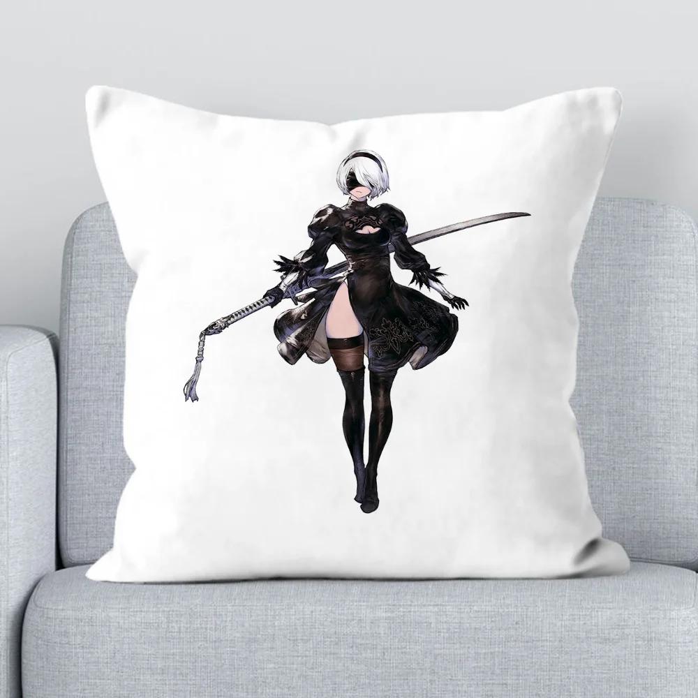 Nier Pillow Hugs Covers for Bed Pillows Cushion Cover 45x45 Short Plush Decorative Pillowcase Lounge Chairs Fall Decor Sofa Body
