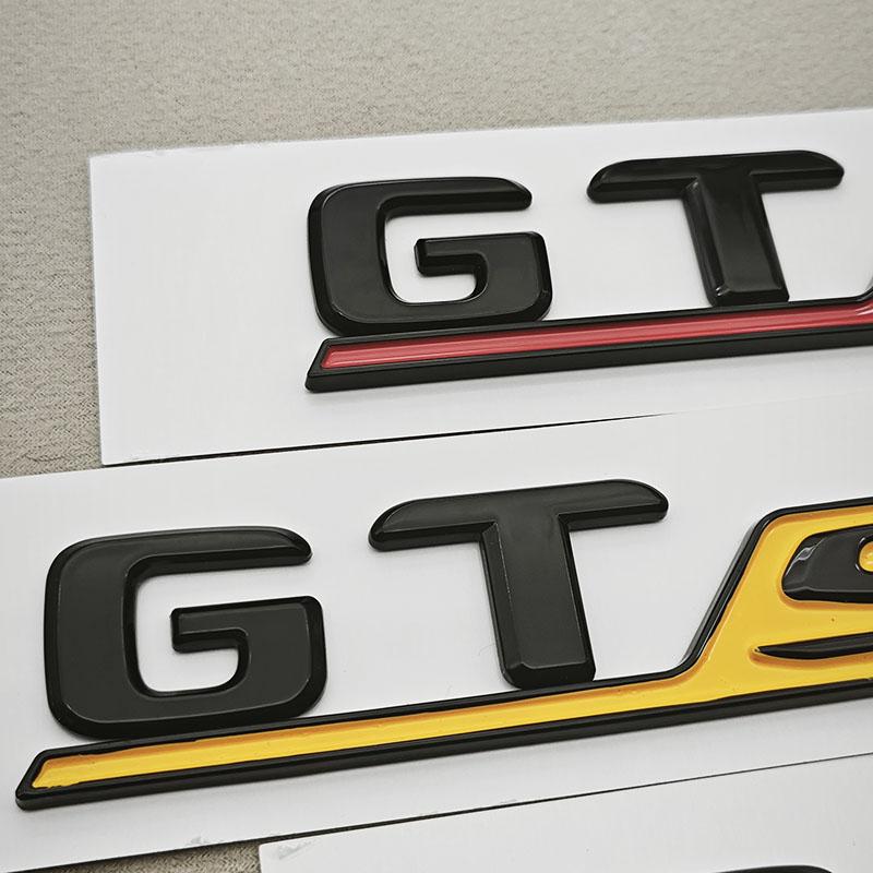 NEW 3D ABS Black Red Yellow Car Tail Marking Logo GTS Letters Rear Trunk Badge Emblem For Mercedes Benz GT Class GTS Accessory