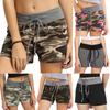 Shorts de Treino Estampados para Mulheres de Verão Roupa de Casa Cintura Elástica Confortável Cordão