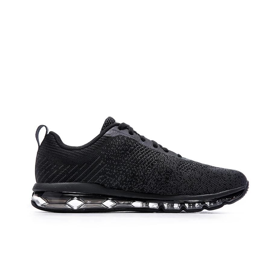 Scarpe Sportive Traspiranti Riflettenti Lavorate a Maglia con Ammortizzazione ad Aria Integrale Li Ning Bubble Max Sneakers Unisex Nere AGCN075-3