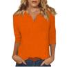 2025 Women's V-Neck 7-Point Sleeve Solid Color T-Shirt