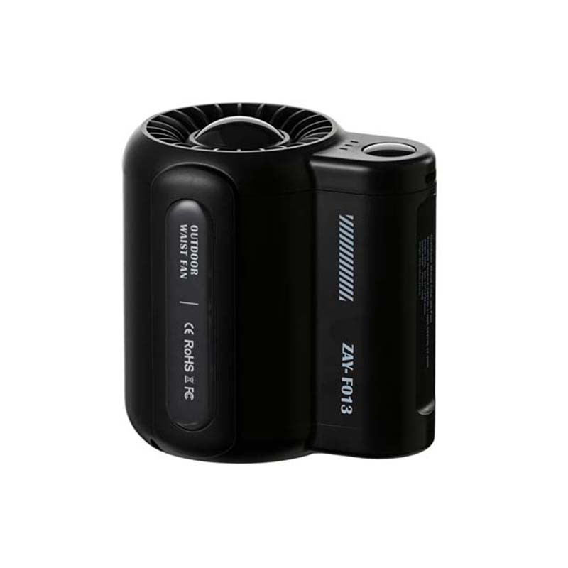 

Портативный перезаряжаемый поясной вентилятор Мини персональный летний охлаждающий вентилятор для путешествий, занятий спортом на открытом воздухе с аккумулятором 4500 мАч чёрный