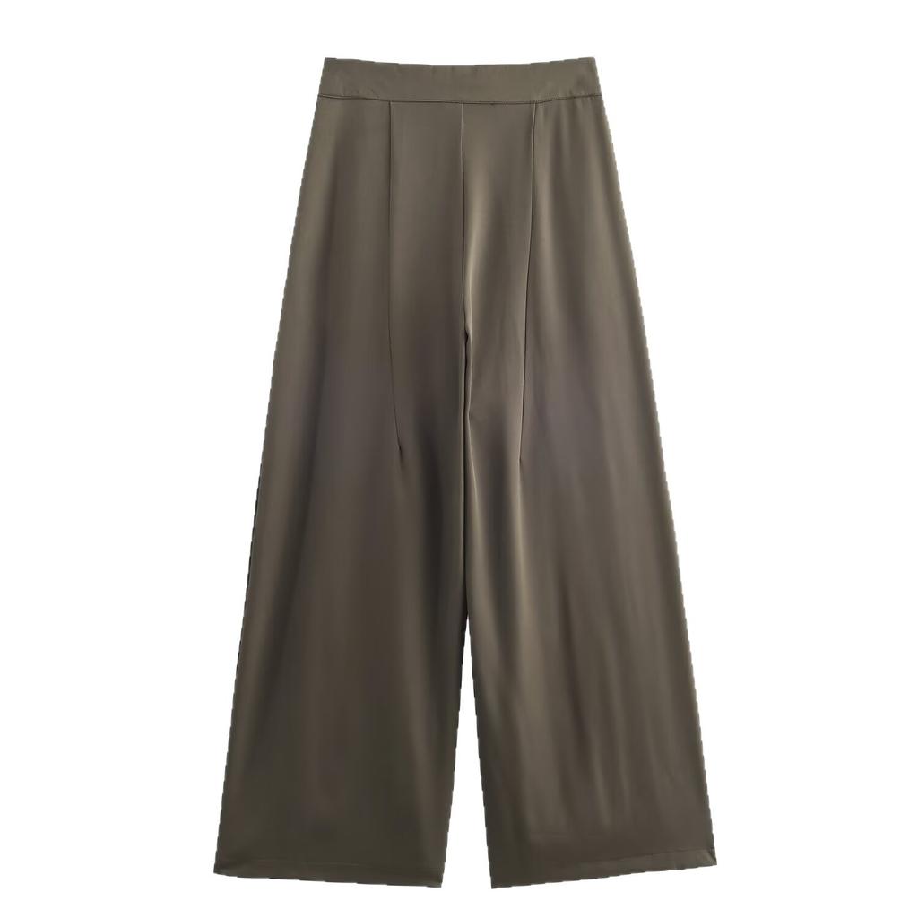European and American Style, French Style, Women's Wear, Straight-leg Belt, Flowing Jacket, Trench Coat, Mid-rise Pleated Trousers