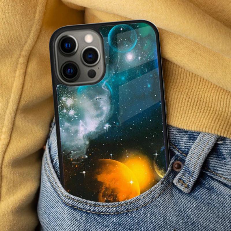 Moon Stars Space Soft Phone Case for iPhone 17 Air 16e Pro Max 15 Pro 13 14 Plus 11 12 MagSafe Magnetic Coque