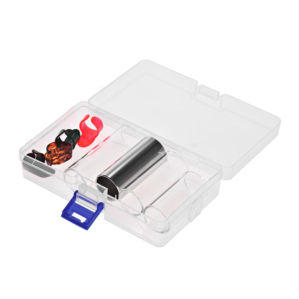 Guitar Slides Set Includes 3 Glass Slides (5.1cm  6cm  7cm) + 1 Stainless Steel Slide (6cm) + 4pcs Celluloid Thumb &