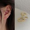 Simple Design Gold Clip Earrings for Women Non-Piercing Puck Rock Fake Cartilage Ear Cuff Trendy Jewerly