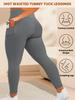 Plus-size Pocket Yoga Leggings for Women Milk Silk High-waisted Fitness Sports Leggings 9-inch Leggings