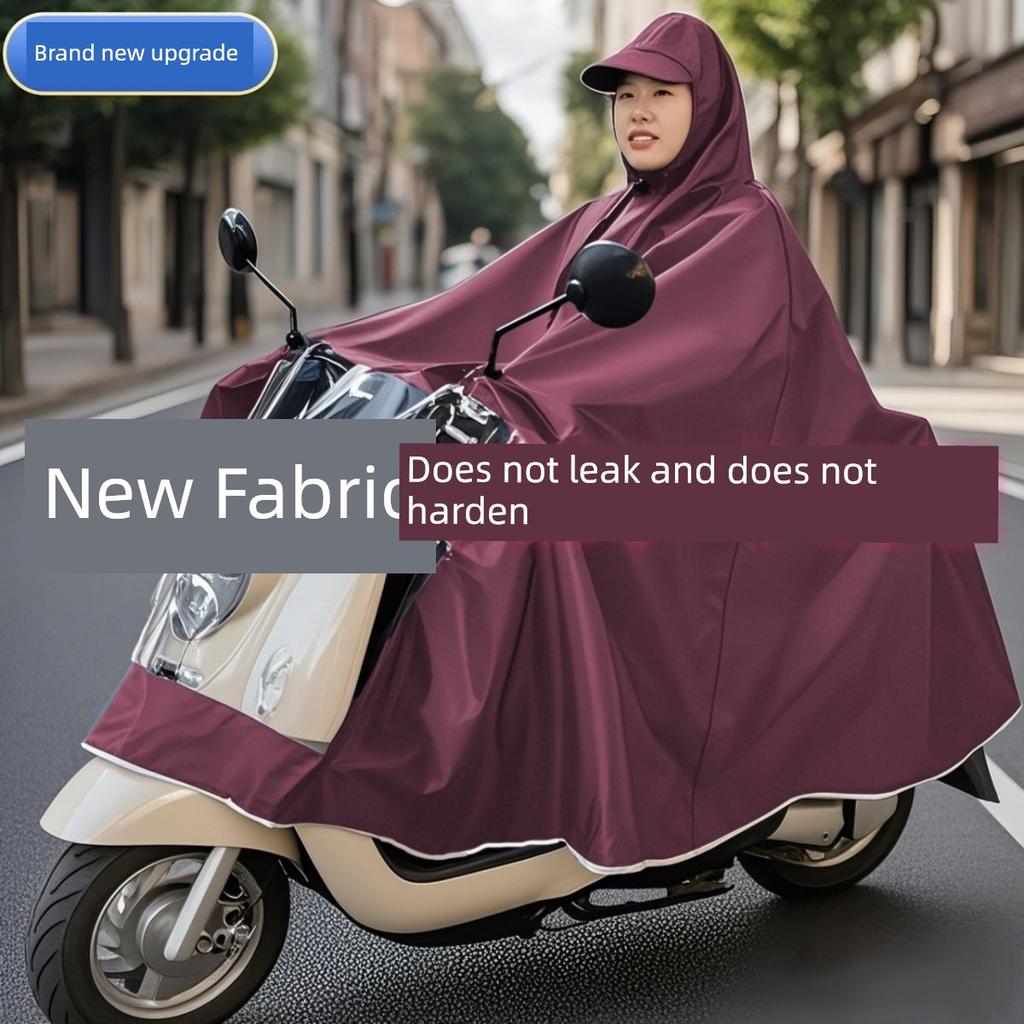 Authentic Selected Fabric Oxford Cloth Face Shield and Face Protector for Electric Vehicles, Rainproof and Waterproof, with Rear Rain Poncho and