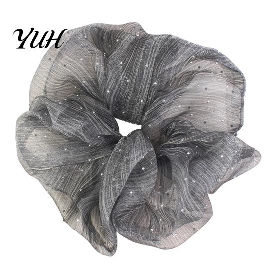 Polka Dot Hair Accessories Retro Tie for Women Girls, Soft Elastic Scrunchies, Elegant Polyester Ponytail Holder, Fashionable Korean Style Daily