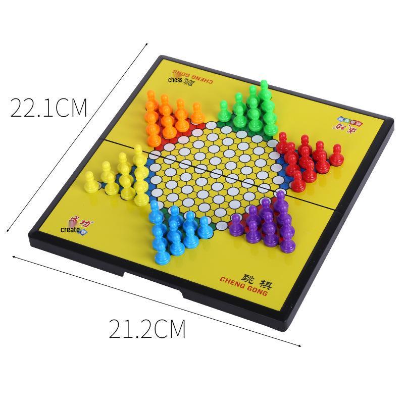 Compact Magnetic Folding Checkers: Parent-Child Educational Game for Adults & Kids.