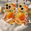 Phone case: 2D flat design, suitable for iPhone 18 17 16 15 14 13 Pro protective case, orange fruit, perfect Christmas and Halloween holiday gift