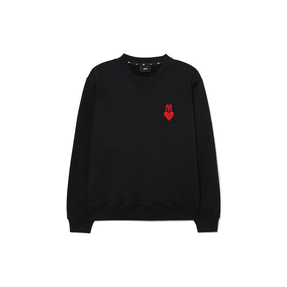 MLB Heart Sweatshirts Unisex Black Crew Neck Moderate Other 3AMTH0234-50BKS