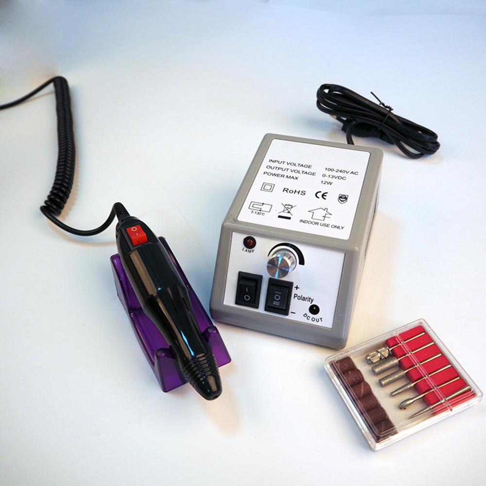 Elektrisches Maniküre-Set mit EU-Stecker, professionelles Bohrzubehör, Nagelfeilen-Bit, elektrische Nagelfeilenmaschine