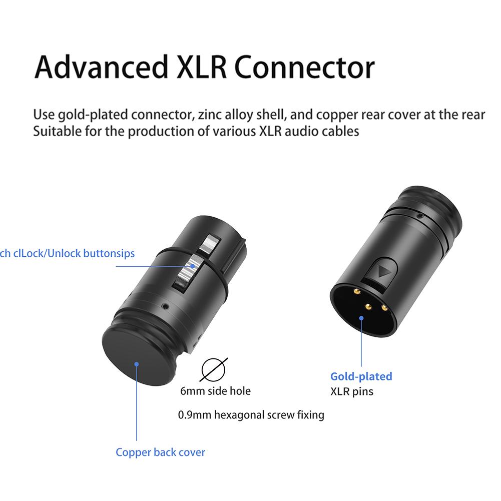 Male/Female Professional XLR Adapter 90 Degree Right Angle Black Shell XLR Solder Connector Zinc Alloy Shell for Power Amplifier