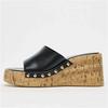 Wood Grain Wedges Slipper Slides Shoes Women High Heel Slipper Sandals Platform Casual Comfortable Espadrilles Mules