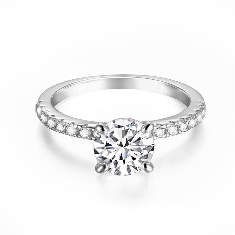 

Arvaleff Mozambique 1 Carat Pavé Diamond Wedding Ring - Elegant Light Luxury Fashion Ring US Size 8 серебряный