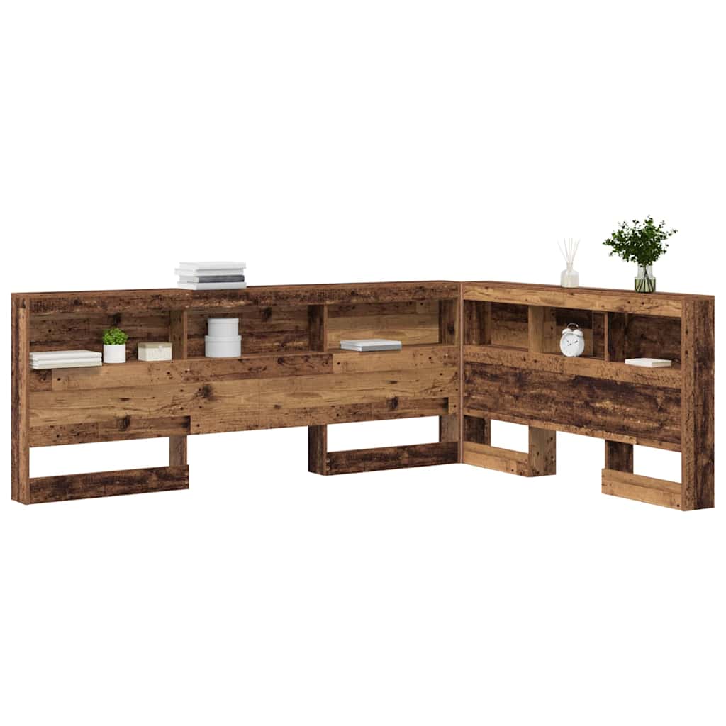 Storage Headboard with Shelf Reclaimed Wood Look 160 cm Engineered Wood