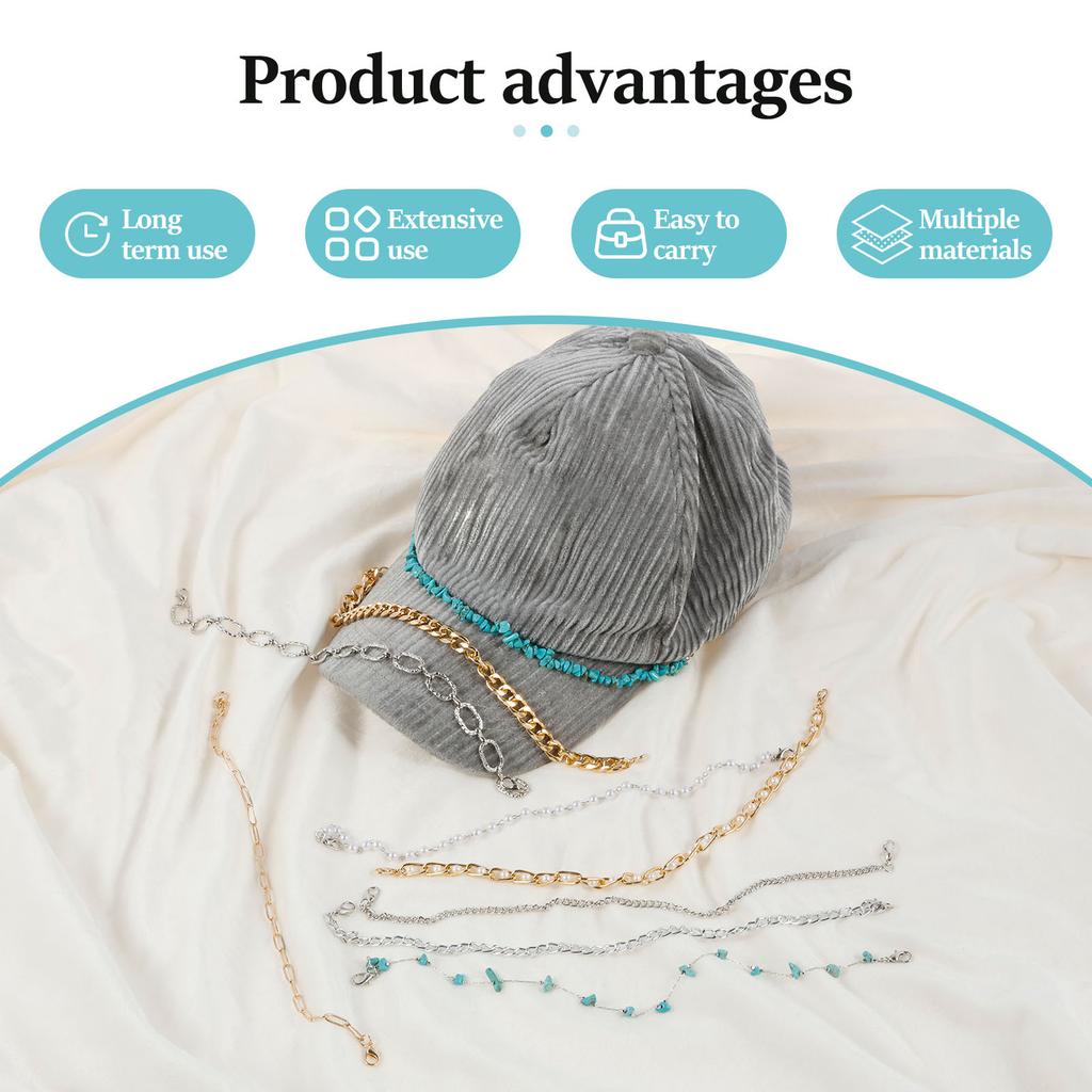 Hat Chains Bill Decoration Versatile Cap Chain Easy to Use Trucker Hat Chains Pretty Chains Bulk Trucker Hat Charm Sturdy