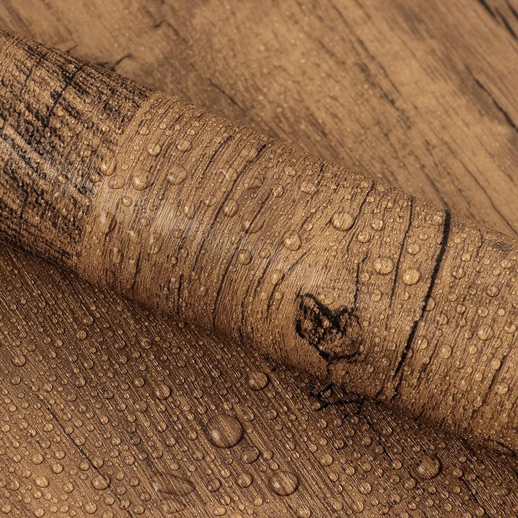 80Cm Vinyl Water-Repellent Wood Grain 3D Decals For Wardrobe Cupboard Table Closet Furniture Pvc Self Adhesive Wall Cover Home Decor