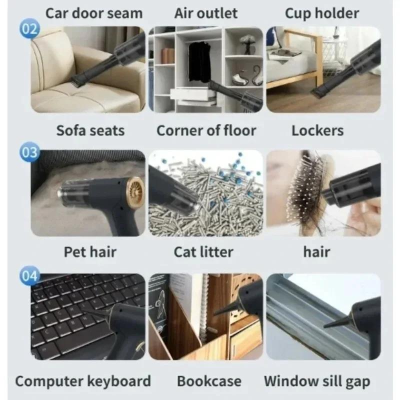 Aspirateur de voiture Forte Aspiration Mini Portable Sans Fil Aspirateurs Machine de Nettoyage Puissante pour Voiture Machine de Nettoyage Domestique