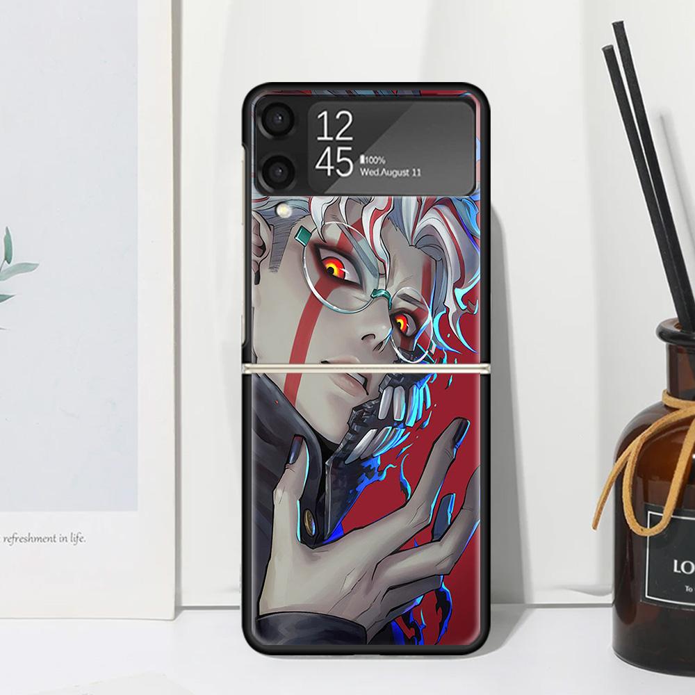 Anime D-Dandadans Okarun Phone Case Cover for Samsung Galaxy Z Flip 7 6 5 4 3 5G Flip3 Flip4 Flip5 ZFlip6 ZFlip7 Black Fundas Cl