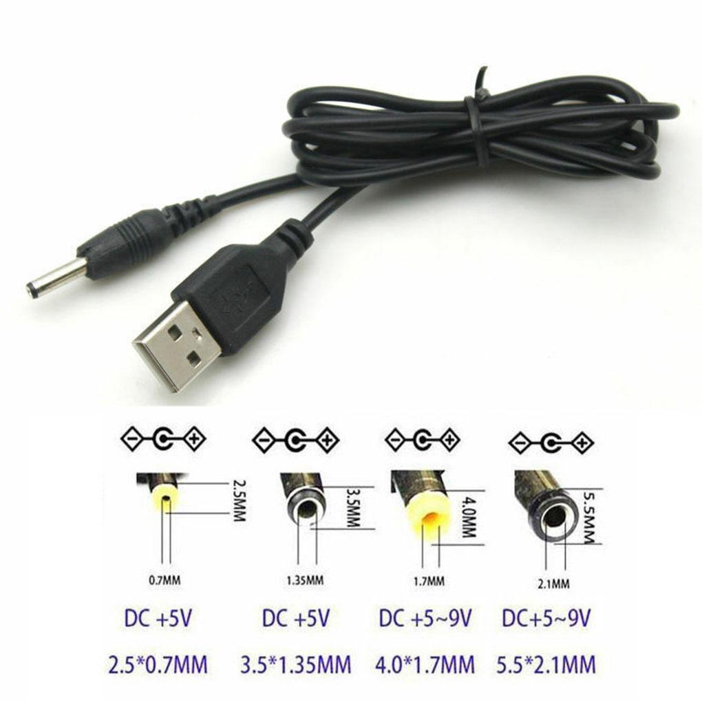 USB To DC Adapter Cable USB Charging Cable Converter Cord with 2 Male Connectors