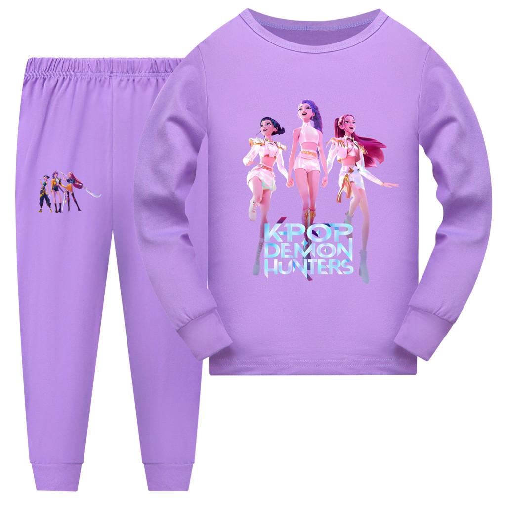 Kpop Demon Hunters Girl Short Sleeve Shorts Matching Pajamas Kids Sleepwear Teen