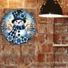 Christmas Snowman Metal sign: For coffee shops, bars, front doors and home decor - 8 x 8 inches - aluminum
