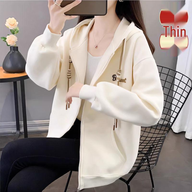 

Женский кардиган свободного кроя в корейском стиле: Тонкая, Универсальная, Куртка-свитшот большого размера для Весны, Осени, Зимы, Дизайн, Молодящий L (recommended for 101-120 jin)