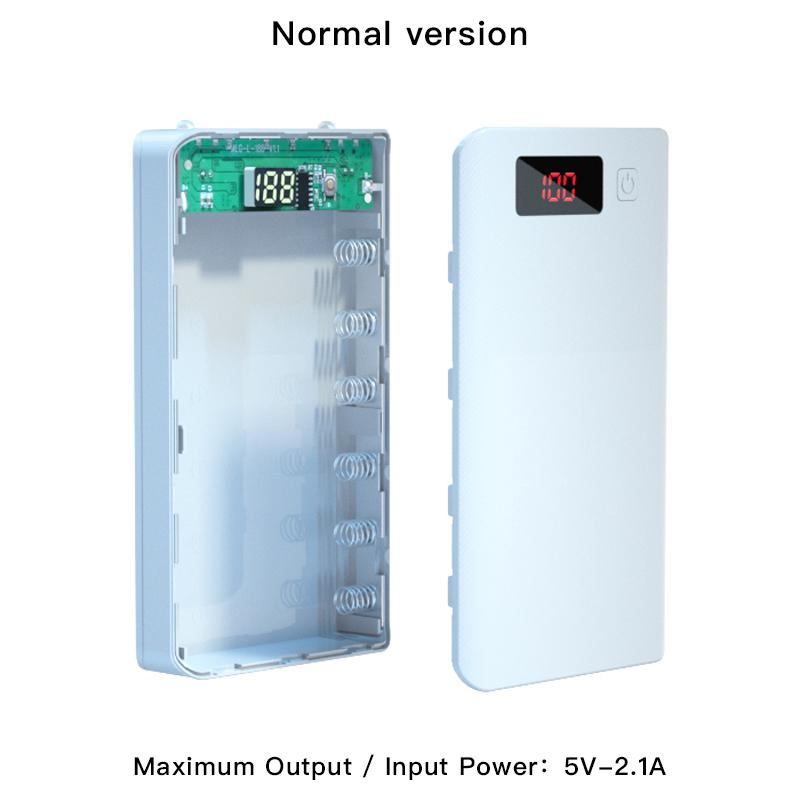 

Вмещает 6 18650 чехлов для Power Bank, держатель для батареи, двойной USB Type C, чехол для самостоятельной зарядки для iPhone, Xiaomi, Huawei, чехол для батареи 18650, ящик для хранения белый
