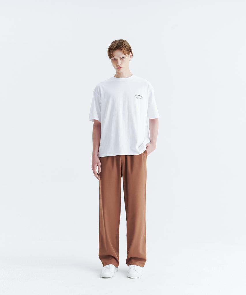 WHOLOVESART Unisex Semi-Wide Elastic Waist Slacks Camel