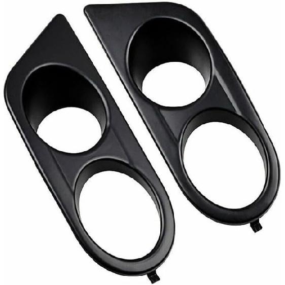 1 Pair For BMW E46 M3 2001 2002 2003 2004 2005 2006 Front Bumper Fog Light Cover Grill Frame Surrounds Air Duct Fog Lamp Hood a(Matte Black)
