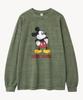 VTWO Vintage Washed _Mickey_ Long Sleeve Tee (Khaki)