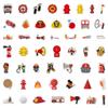50 Firefighter Graffiti Stickers Car Mobile Water Cup Decorative Stickers Waterproof Creative Hand Note Stickers