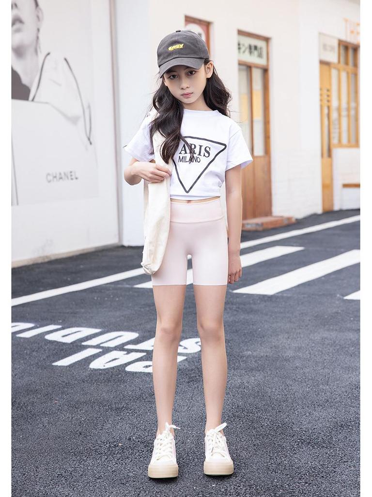 Girls' Summer Shark Leggings: Lightweight, Anti-Exposure Safety Shorts for Outdoor Play