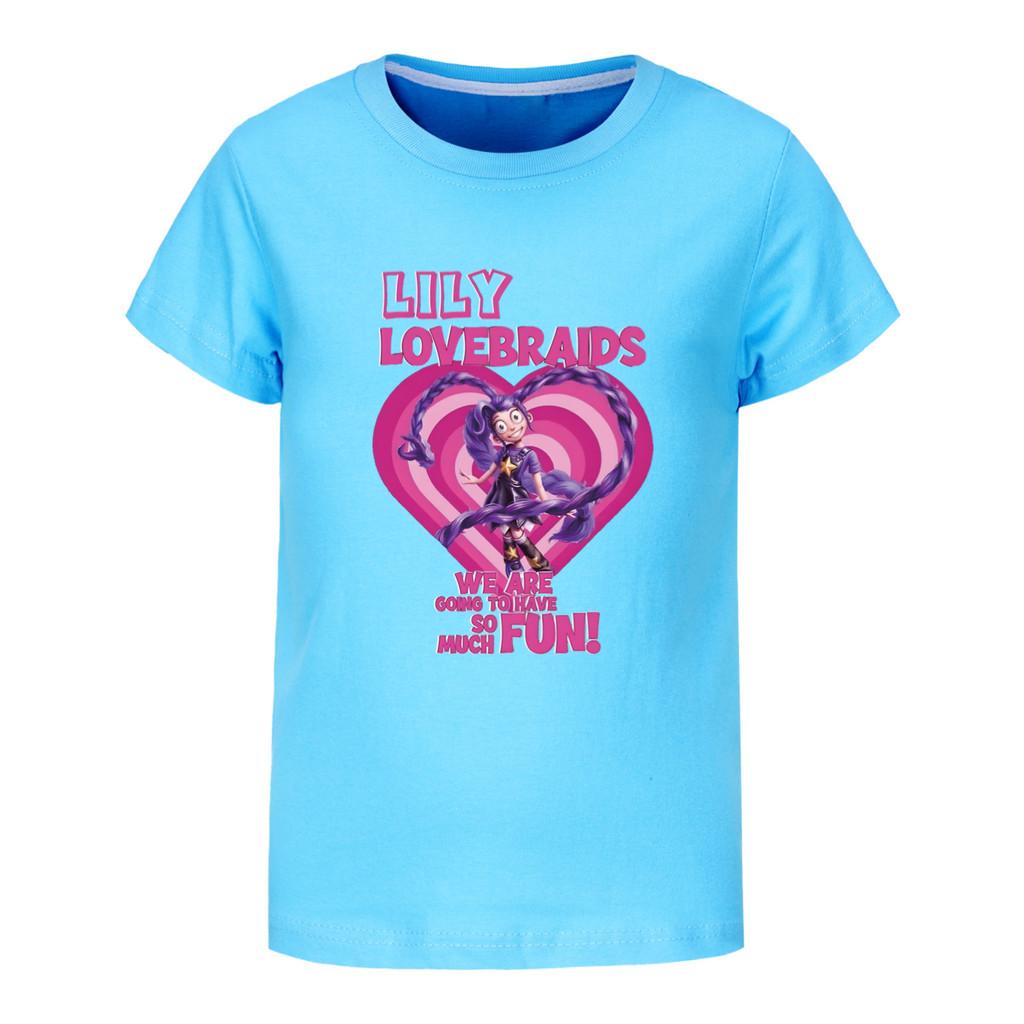 5580 Meisje Cartoon Lelie Liefdesvlechten Print Korte Mouw T-shirt