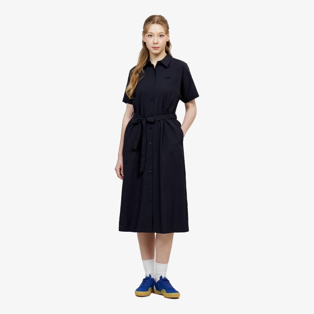 Lacoste Women's Belted Short-Sleeve Shirt Dress EF306E-56GHDE