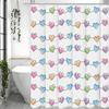 Bunter Liebe Duschvorhang, Dekorativer Duschvorhang für Badezimmer, Wasserdichter Duschvorhang mit Haken