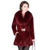 Oversize Women's Winter Plush Coat Female Thick Fur Warm Jackets  V-neck Faux Fur Collar Clothes Comfort Furry Coats