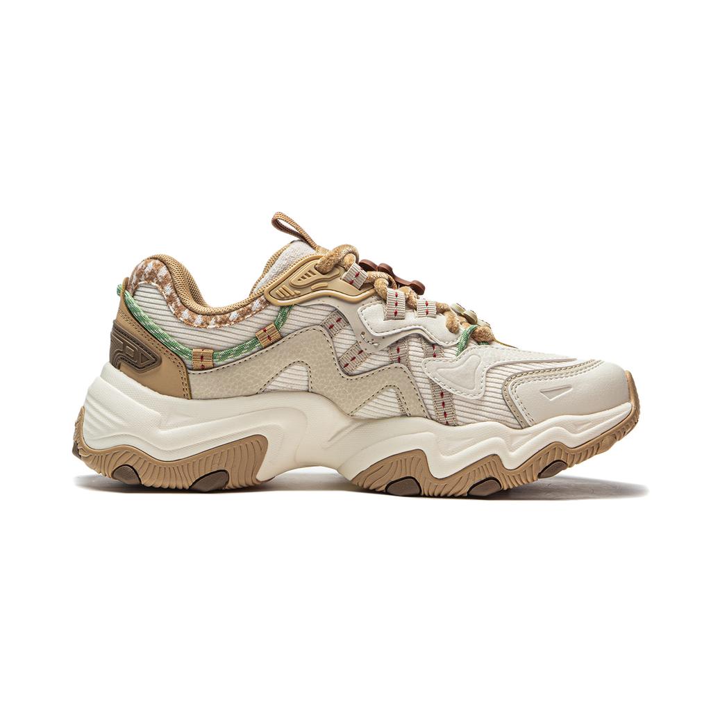 Li Ning Cat Paw Lite 2 Slip Resistant Abrasion Resistant Low top Chunky Sneakers Women's Beige AGCU176-7