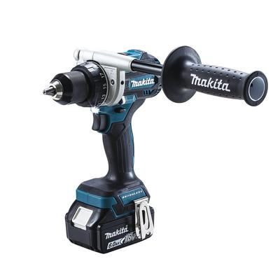 Makita Genopladelig Skruetrækker/Boremaskine 18V6Ah 2 Kufferter Medfølger DF486DRGX Blå Batterier, Oplader,