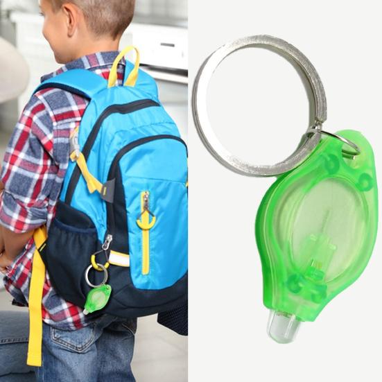 2Pcs Mini LED Flashlights with Key Ring Compact Size Portable Battery Powered Outdoor Camping Bright Tiny Light Emergency Lamps