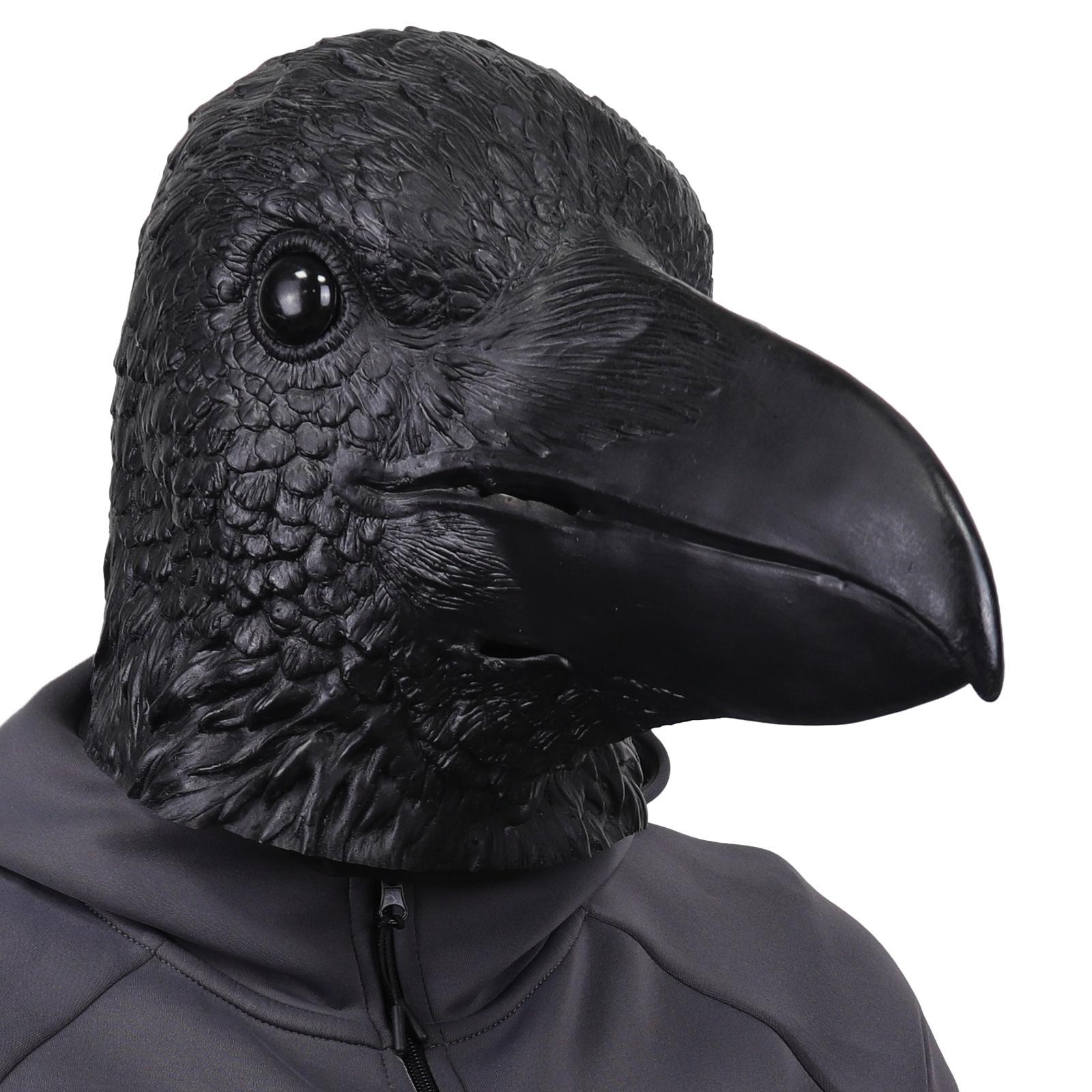 Halloween Cute Animal Raven Mask Raven Headgear Masquerade cos Costume props made of latex Hairless Raven