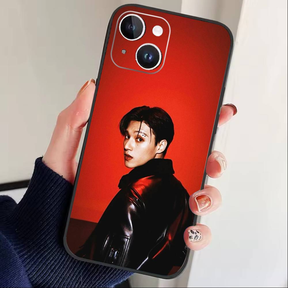 Hot E-ATEEZ Kpop Phone Case For iPhone 16,15,14,13,12,17,Pro Max,Plus Silicone Black Case